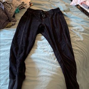 Velour black pants